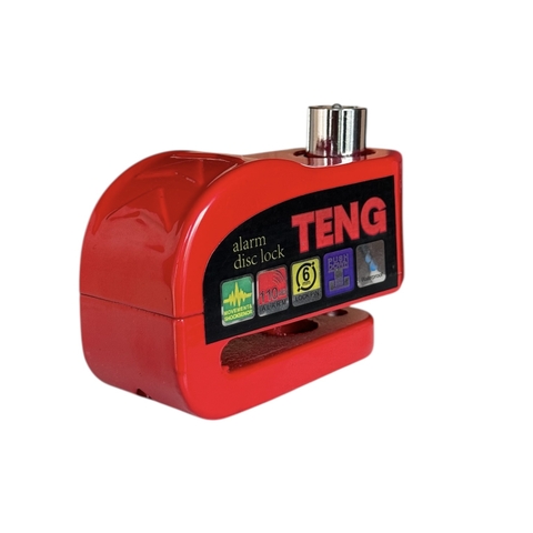 Ổ khóa đĩa xe máy báo động chống trộm chính hãng TENG màu đỏ