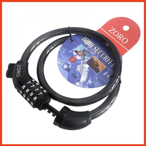 Ổ khóa dây mật mã ZORO 85cm không dùng chìa tiện lợi khóa xe máy, xe đạp