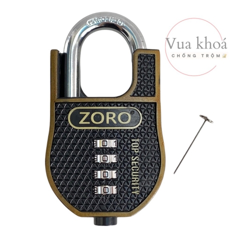 Ổ khóa mật mã chống cắt ZORO cao cấp - thép hardened chống gỉ chống nước bảo mật cao chống trộm