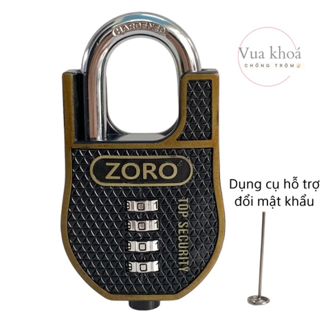 Ổ khóa mật mã chống cắt ZORO cao cấp - thép hardened chống gỉ chống nước bảo mật cao chống trộm