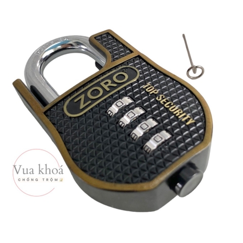 Ổ khóa mật mã chống cắt ZORO cao cấp - thép hardened chống gỉ chống nước bảo mật cao chống trộm