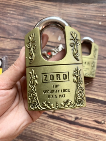 Ổ khóa chống cắt ZORO bông lúa chìa tròn cao cấp - khóa ngoài trời chống gỉ