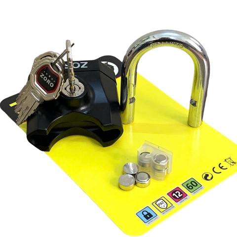 ổ khóa báo động ZORO,7 phân,chìa xe hơi, màu đen,mẫu mới 2025