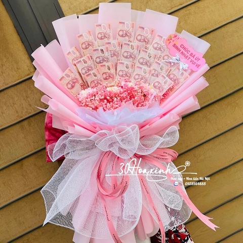 Hoa Tiền Thật 20 tờ 50k - Món Quà Tình Cảm Lớn