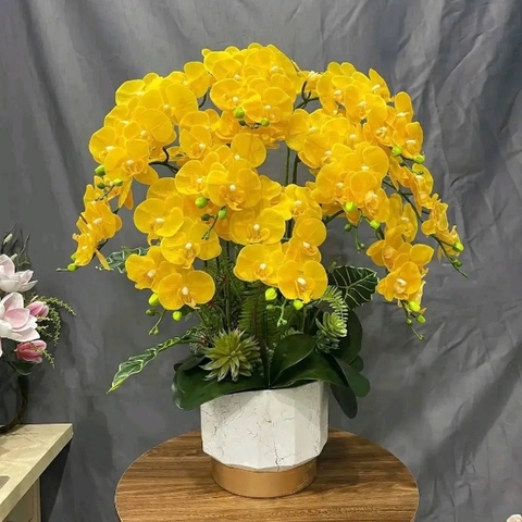 Hoa Lan Hồ Điệp Giả Màu Vàng Lộc Phát