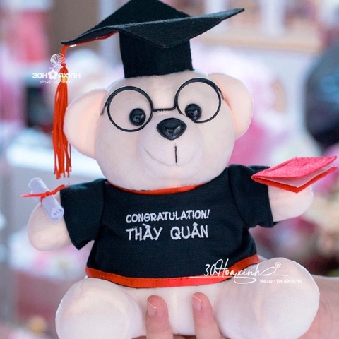Gấu bông cử nhân tốt nghiệp thêu tên theo yêu cầu