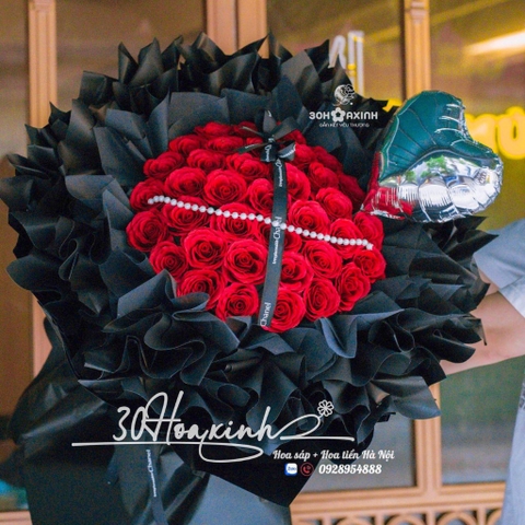 Hoa sáp thơm Ecuador màu đỏ tặng bóng bay