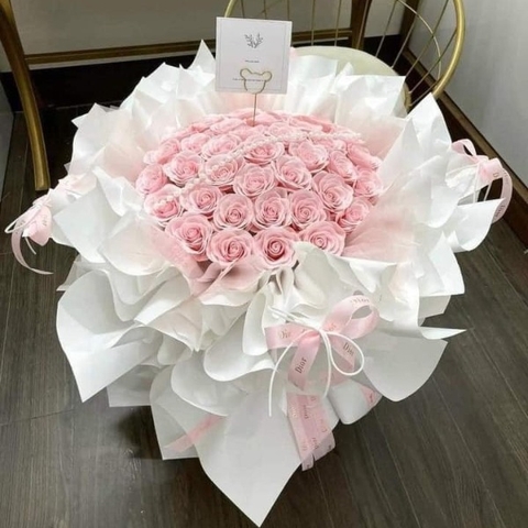 Hoa sáp 7 lớp cánh tim dáng công chúa