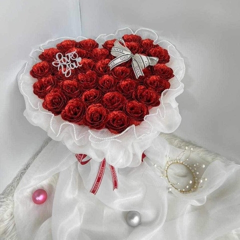 Hoa nhũ lấp lánh hình trái tim