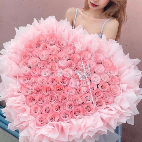 Hoa nhũ lấp lánh màu hồng galaxy