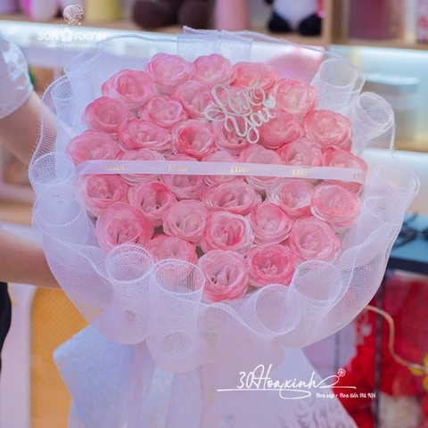 Hoa nhũ bó tròn màu hồng Galaxy