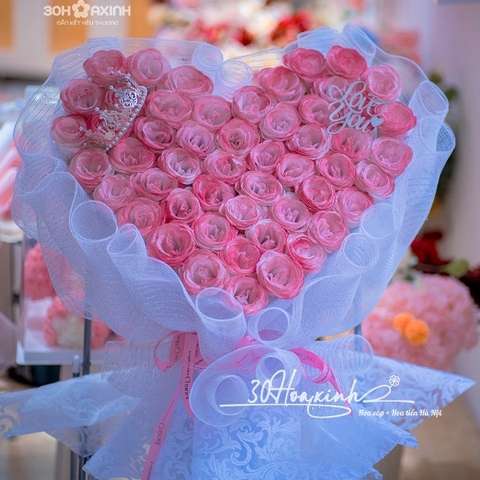 Hoa nhũ lấp lánh 50 bông màu hồng Galaxy