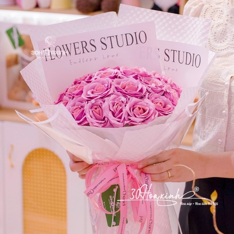 Hoa sáp màu tím hồng bông to