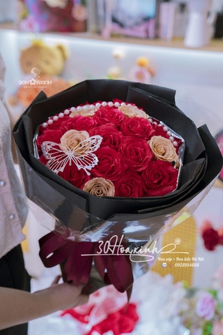 Bó Hoa Hồng Sáp Đỏ 9 Lớp Bông To