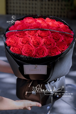 Hoa Sáp Ecuador Đỏ Bó Tròn Lãng Mạn