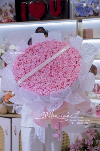 Bó Hoa Sáp 99 Màu Hồng Tình Yêu Vĩnh Cửu