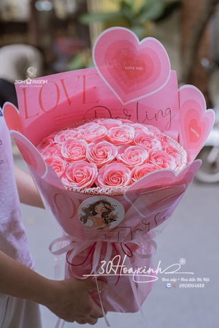 Bó Hoa Sáp Màu Hồng Ngọt Ngào