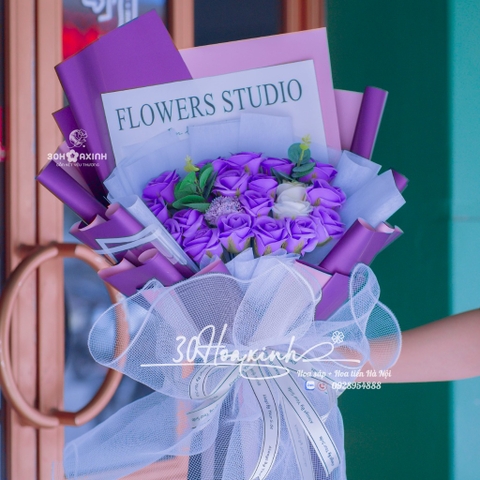 Bó hoa sáp màu tím thủy chung