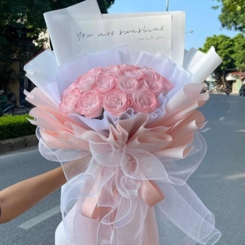 Hoa nhũ lấp lánh tông màu hồng galaxy