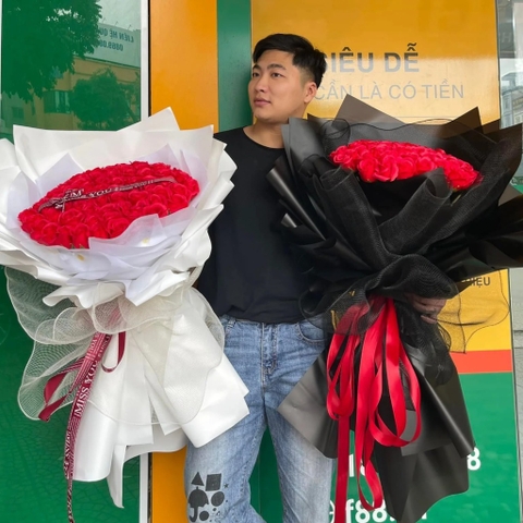 Bó hoa sáp thơm màu đỏ