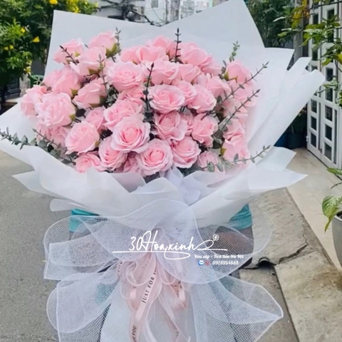 Bó Hoa sáp 7 lớp màu hồng