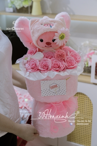 Gấu Loopy Ôm Hoa Sáp Đáng Yêu