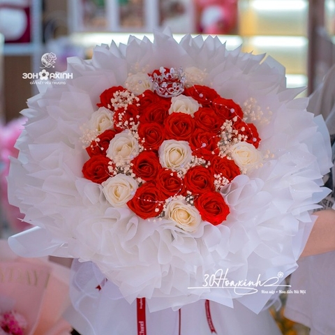 Hoa sáp 7 lớp mix hoa baby khô