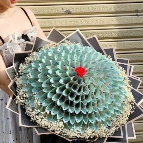 Bó Hoa tiền thật mệnh giá tiền 500k