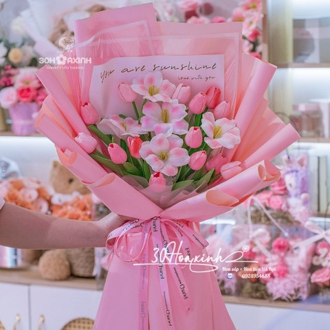 Hoa Sáp Tulip Màu Hồng Đẹp