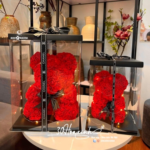 Hộp hoa gấu có đèn Led