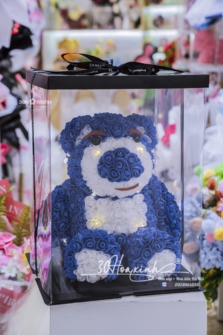 Gấu Hoa Hồng Màu Xanh Trọn Yêu Thương