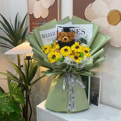 Hoa Sáp Hướng Dương - Gấu Cử Nhân Tốt Nghiệp