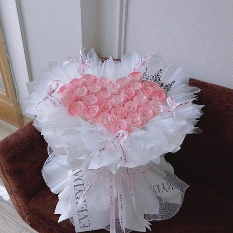 Hoa sáp nhũ trái tim màu hồng Lãng mạng