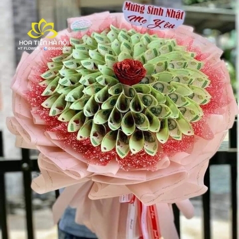 Bó hoa tiền 100 tờ tiền 100k gửi gắm yêu thương