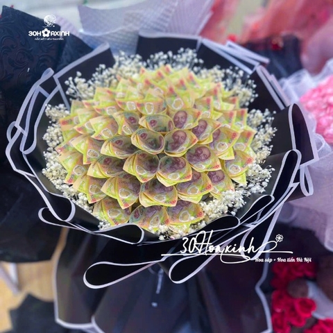 Bó hoa tiền thật mệnh giá 10k tại Hà Nội