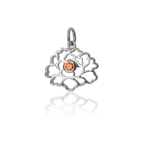 Charm - Hoa mẫu đơn - Bạc đá cam (Tang Flower)