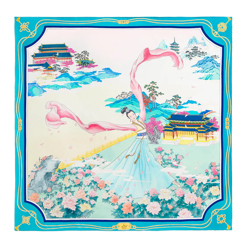 Khăn lụa vuông 90 (Delicate Beauty of the Han)