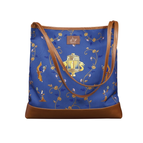 Túi Tote Quai Da Đèn Lồng Duyên Dáng - Xanh Navy