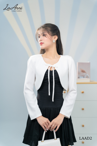 Khoác vest crop tay dài dây thắt LAAD2