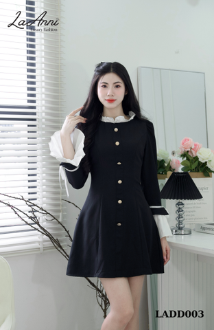 Đầm A xòe cổ bèo tay li phối RB LADD003 nhẹ nhàng