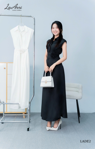 Đầm midi lụa ý tay hến