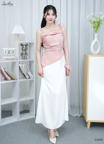 Set áo lụa xéo tà (kèm scrunchies) LAAE8