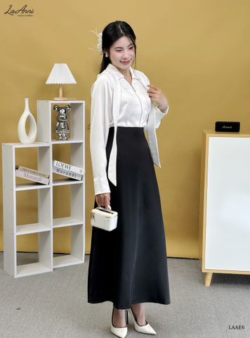 Sơ mi dây kéo xẻ tà LAAE6