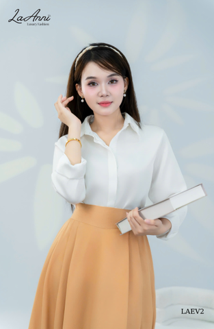 Chân váy lụa ý xếp li lưng cao LAEV2