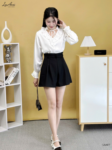 Sơ mi lụa cổ bèo V LAAE7