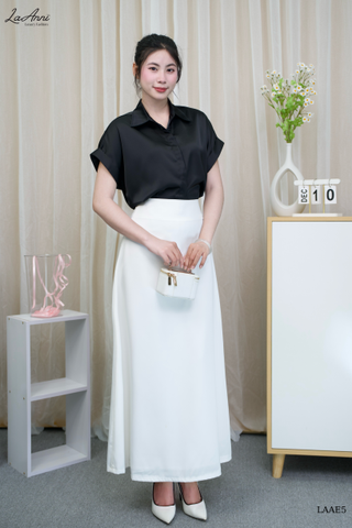 Sơ mi lụa HK tay gấp line LAAE5