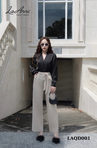 Quần suông lụa ý kèm đai LAQD001 sang trọng, hiện đại