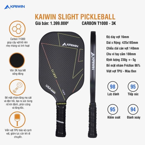 Vợt Pickleball Kaiwin Slight T1000