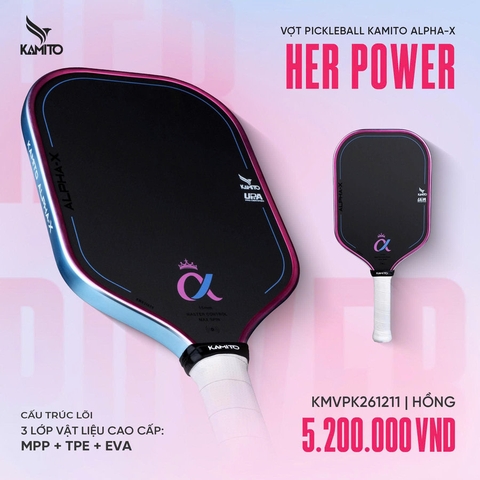 Vợt Pickleball Kamito Alpha X Her Power