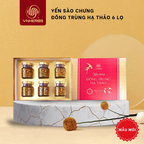 Yến chưng đông trùng hạ thảo sinh khối hộp 6 lọ 70ml – VNHERBS